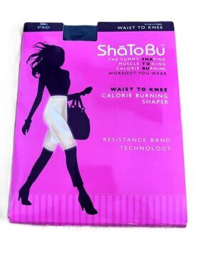 ShaToBu Waist To Knee Calorie Burning Shaper Jet Black Size Small New
